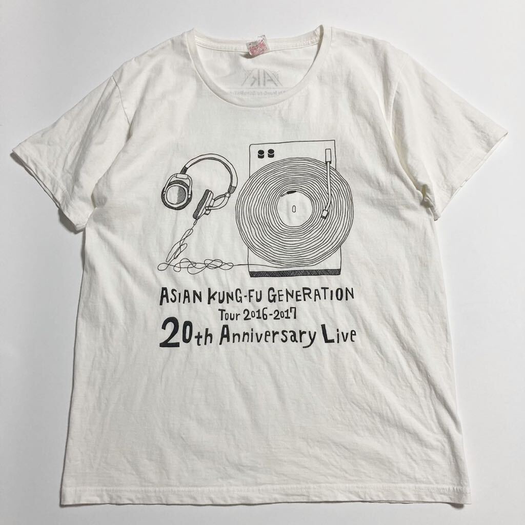 アジアンカンフージェネレーション ☆ 2016-2017 ツアー 20周年 記念 Tシャツ ホワイト 半袖 L ジャパニーズ ロック 古着 アジカン■SAP159の画像1