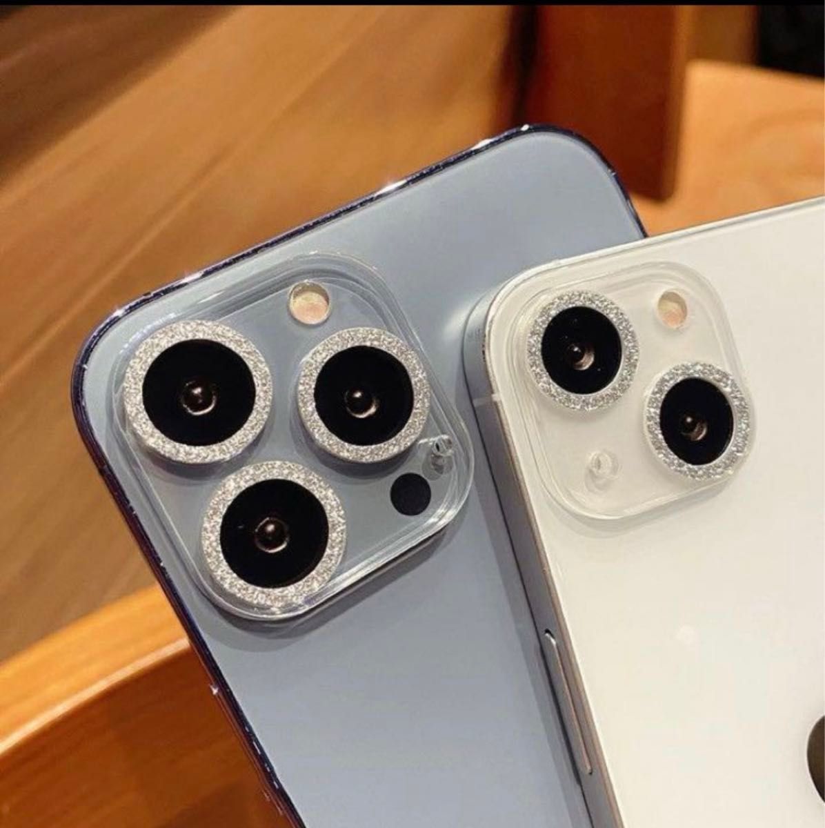 iPhone15/15Plus カメラレンズカバー 保護カバー シルバー