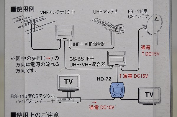 未使用④■DXアンテナ 屋内用2分配器 1端子通電 HD-72-B2 CS BS UHF ケーブルテレビ 屋内用_画像6