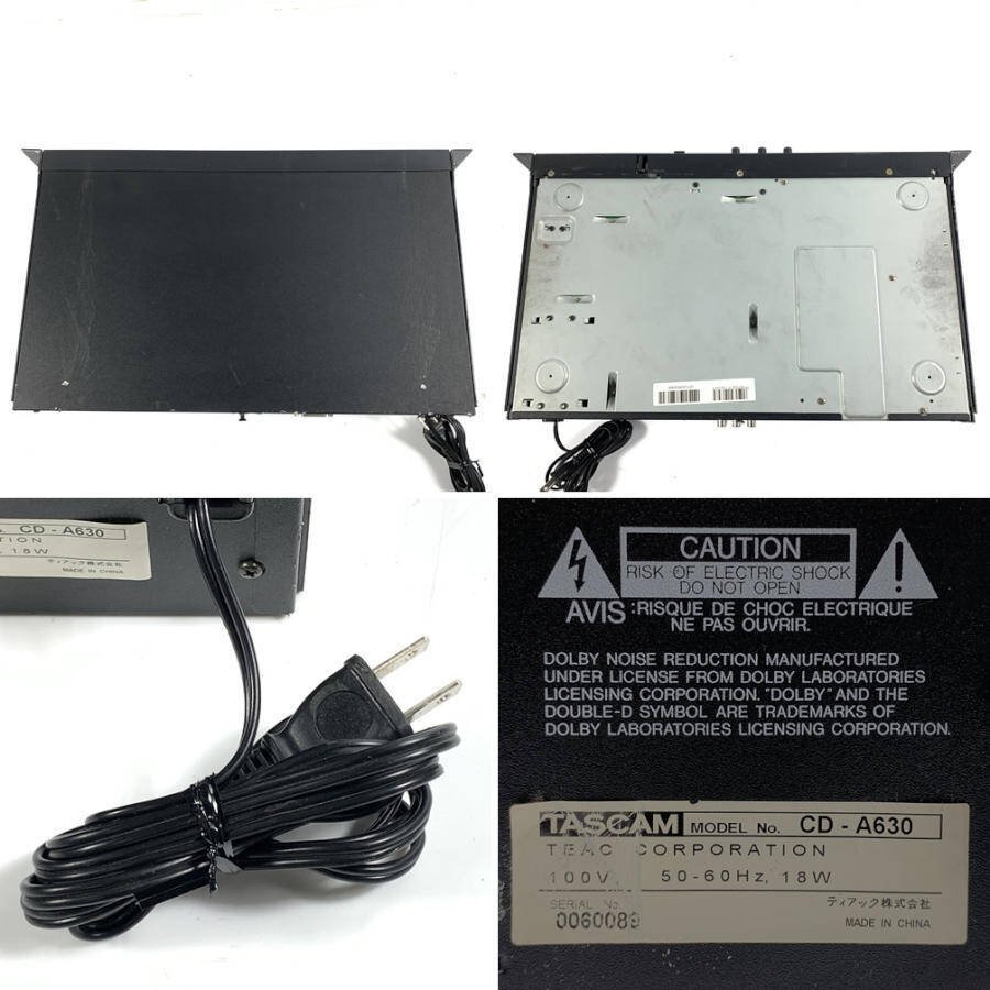 TASCAM タスカム CD-A630 カセットデッキ/CDプレーヤー◆現状品_画像9