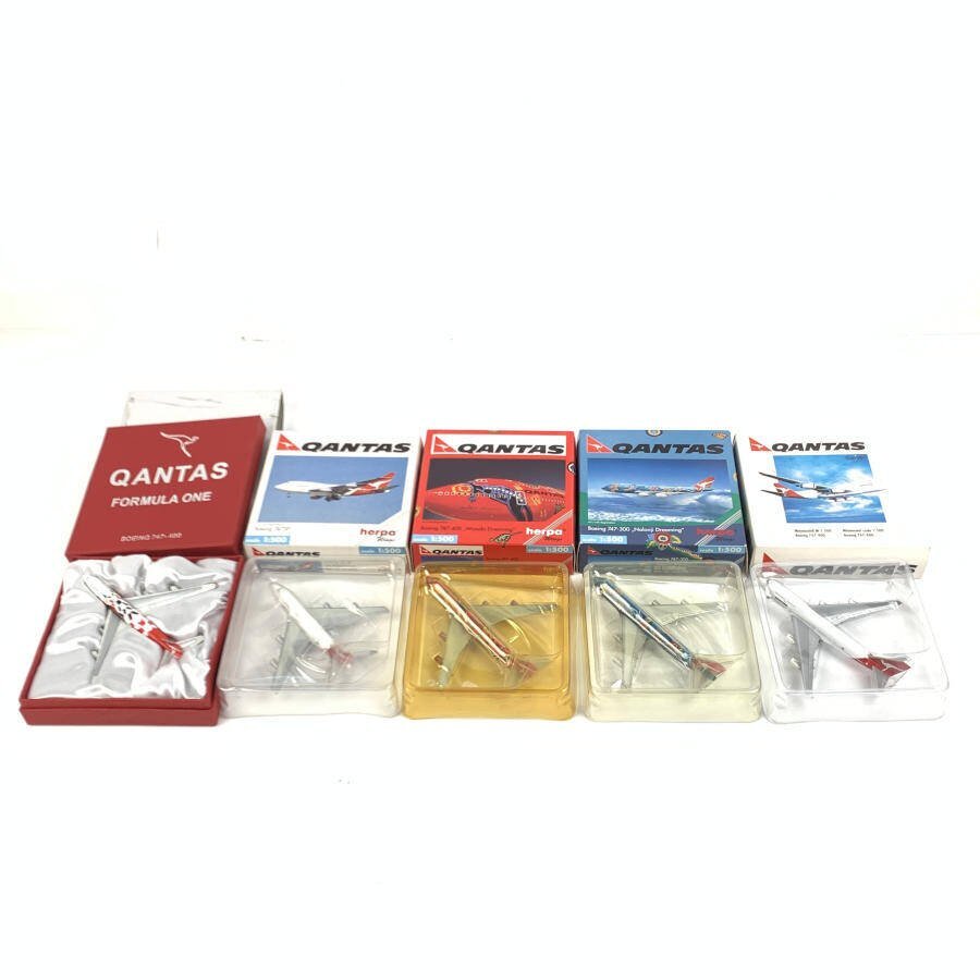 herpa ヘルパ 1/500 QANTAS ボーイング 747-400 他 ダイキャストモデル 全5機セット 元箱付き＊現状品_画像1