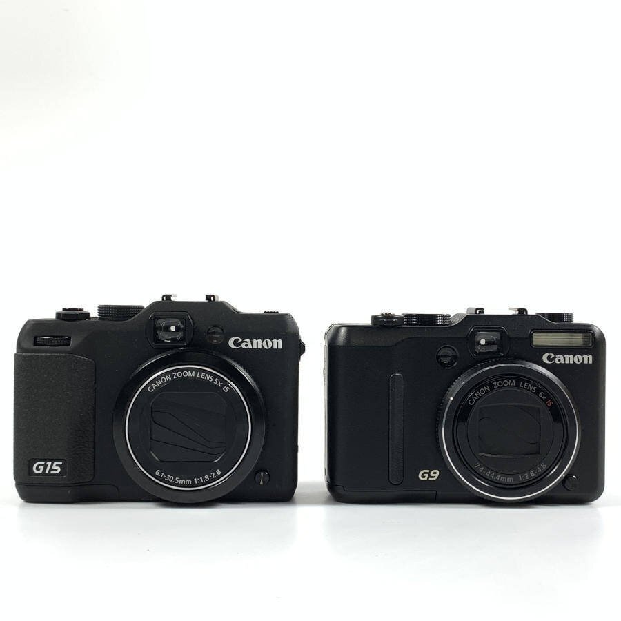 Canon キヤノン PowerShot G9/G15 コンパクトデジタルカメラ 2台セット バッテリーｘ１付き●現状品_画像2