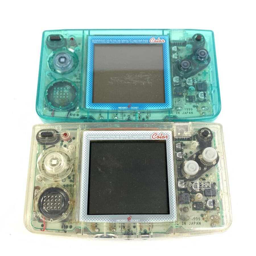 SNK NEOGEO POCKET COLOR ネオジオポケットカラー スケルトンブルー/スケルトン ゲーム機本体 まとめ売り 2台セット＊現状品の画像1