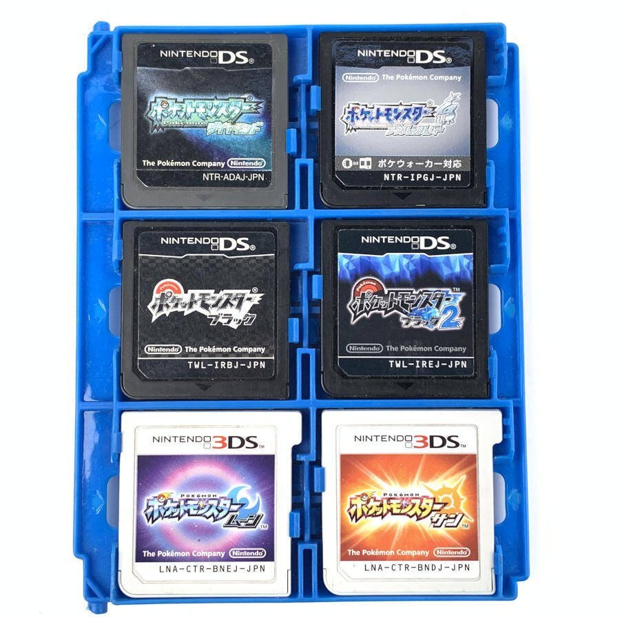 NINTENDO 任天堂 ポケモン ブラック2/サン/ムーン/ソウルシルバー他 ニンテンドーDS/3DS用ソフト まとめ売り 6本セット＊現状品_画像1