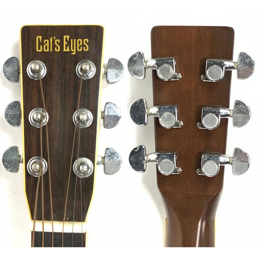 Cat's Eyes CE-320D キャッツアイ アコースティックギター シリアルNo.3200336 ナチュラル系 ハードケース付き★現状品の画像7