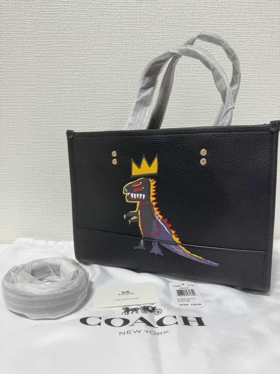 【新品】未使用 COACH コーチ × バスキア コラボ バッグ トートバッグ ショルダーバッグ 2way ブラック_画像1