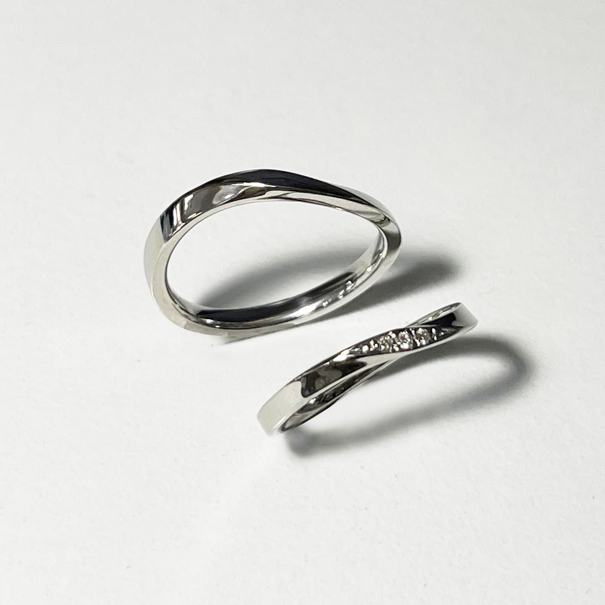 新品　PT900　天然ダイアモンド　プラチナ　指輪　女性用リング　カップリング　デイリージュエリー　サイズ直し可能　送料無料