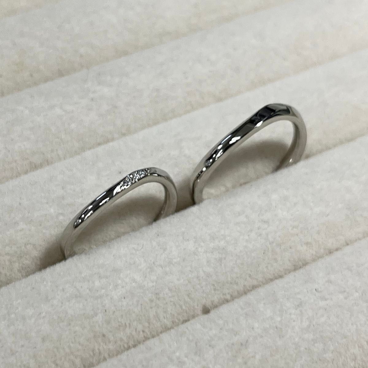 新品　PT900 Ring カップリング　女性用指輪　プラチナ　リング　天然ダイヤモンド　保証書有り　サイザ直し可能