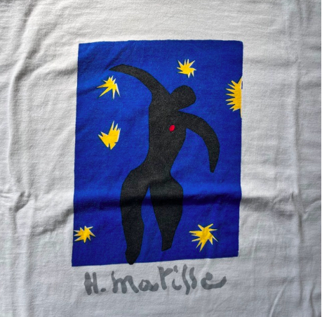 90’s HENRI MATISSE ART TEE ピカソ ゴッホ キースへリング ムービー エッシャー vintage ビンテージ オリジナル 白 Lぐらい 希少レア_画像3