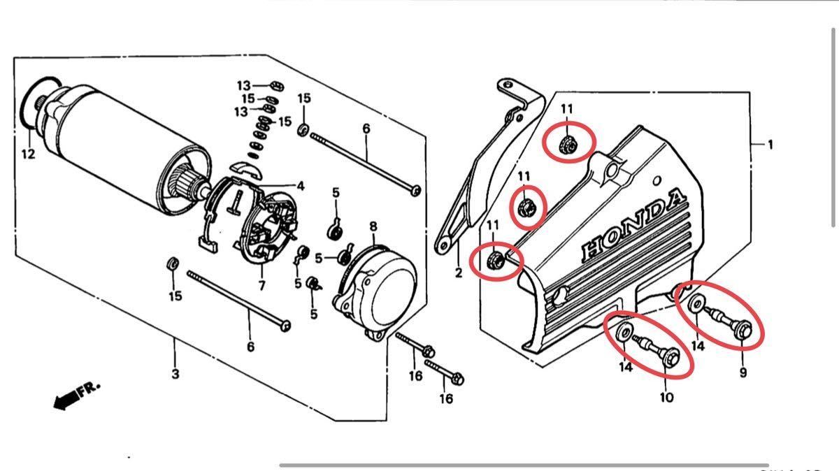 【送料無料】ホンダ純正CBX400F CBX550F スプロケットカバー ボルト ブッシュセット(BEET エンジン カバー スプロケ NC07 PC04)の画像2