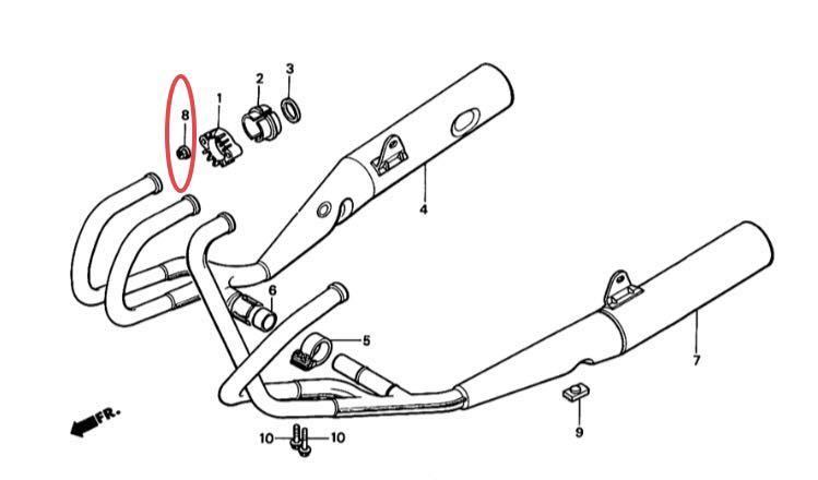 【送料無料】ホンダ純正CBX400F/CBX550F/CBR400Fエキゾーストキャップナット8本(マフラー フランジ　6mm M6 BEETメッキ キジマモリワキ )_画像3