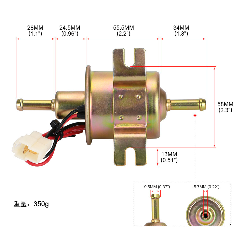 フューエルポンプ 燃料ポンプ 12V 汎用 取付ボルト 8mm 軽自動車 バイク 農機具 建機 トヨタ スズキ ホンダ キャブ車 ディーゼル ガソリン_画像9