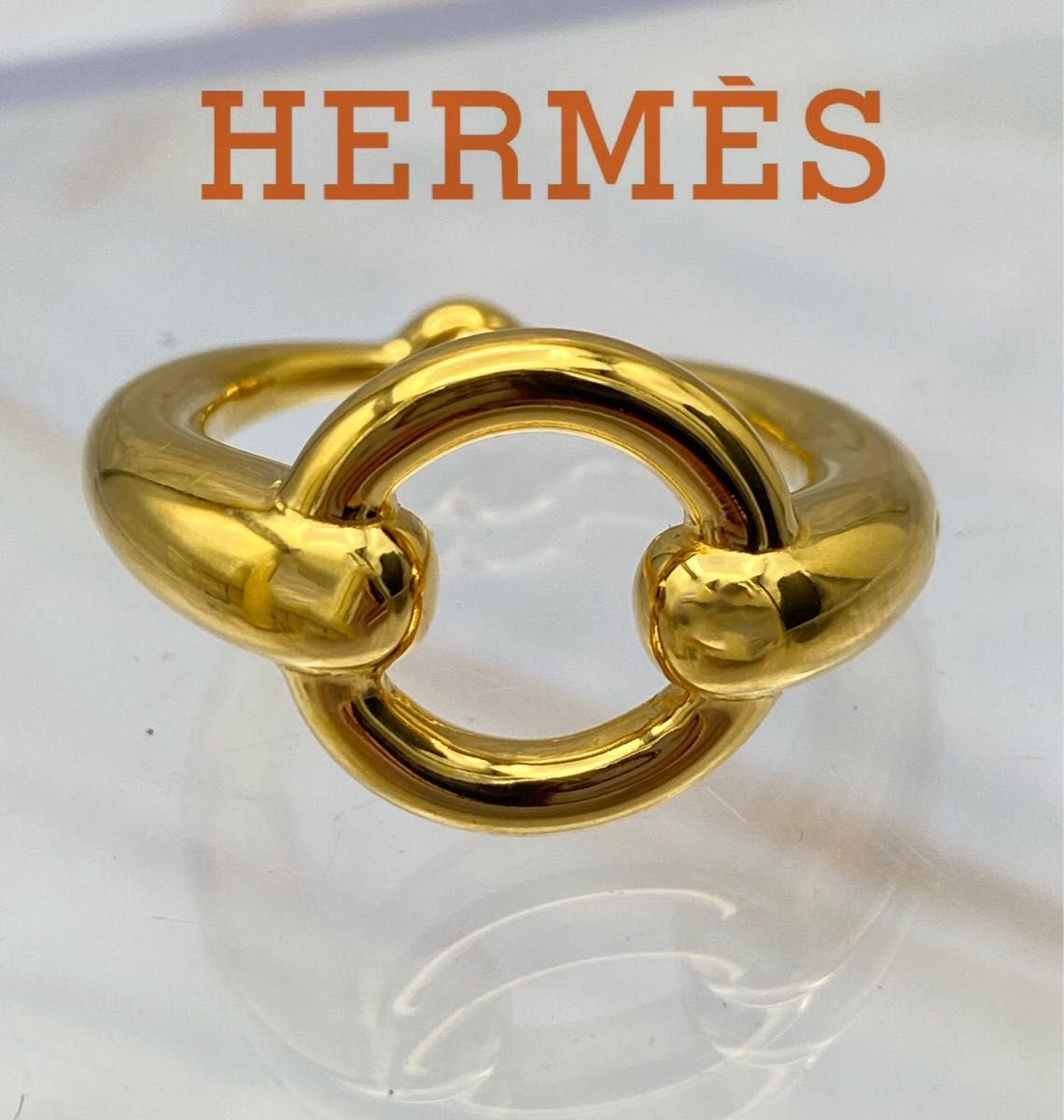 HERMES エルメス　モールズ　スカーフリング　ゴールド