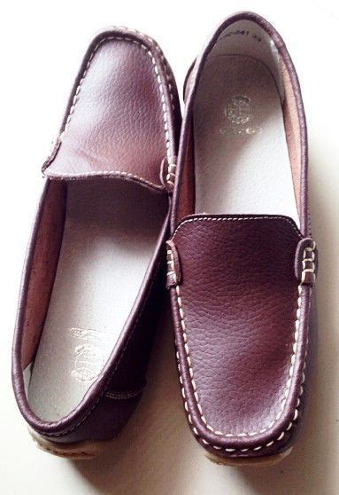  новый товар 24cm женский натуральная кожа обувь для вождения Loafer туфли без застежки темно-коричневый 541