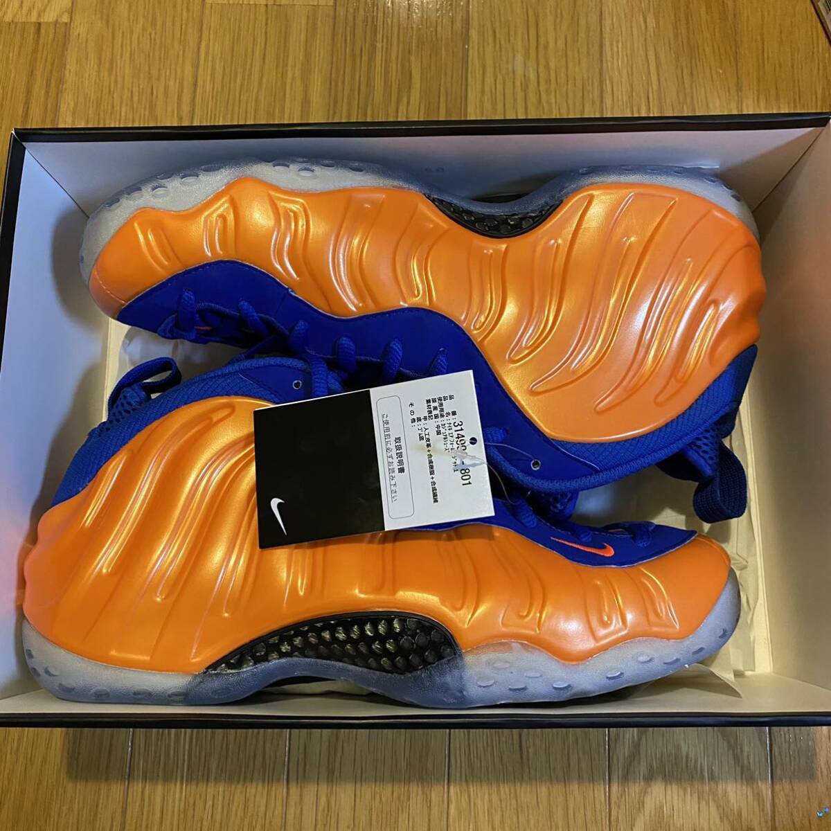 黒タグ付 NIKE AIR FOAMPOSITE ONE KNICKS TOTAL CRIMSON US10 28.0cm ORANGE 314996-801 NYK ニックス NBA NEW YORK KNICKS_画像2