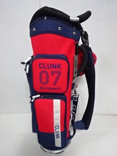 R19. 極上品 クランク CLUNK CL5PNC38 トリコロールカラー キャディバッグ 9.5型/2.9kg (カートポーチ付)の画像4