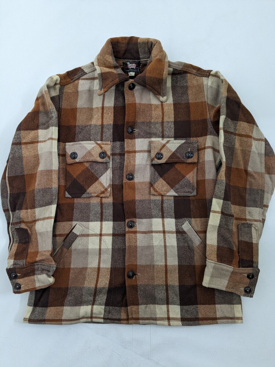 1000円スタート！★50s★woolrich★ウールリッチ★ウーレンミルズ★チェック柄★シャツジャケット★カバーオール★ヴィンテージ★_画像2