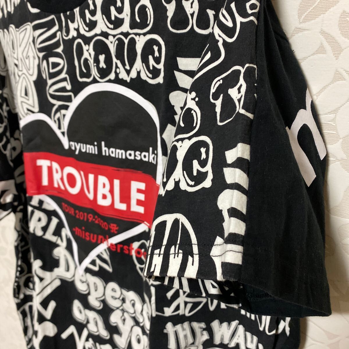 浜崎あゆみ　TROUBLE Tシャツ　ツアー2019-2020 Lサイズ　 ブラック　ayu コンサート　LIVE グッズ　コレクション　レア_画像5