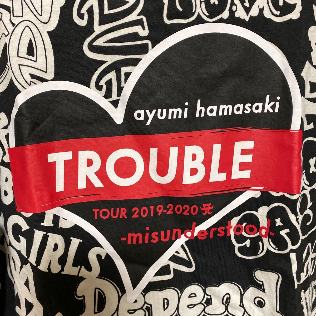 浜崎あゆみ　TROUBLE Tシャツ　ツアー2019-2020 Lサイズ　 ブラック　ayu コンサート　LIVE グッズ　コレクション　レア_画像3