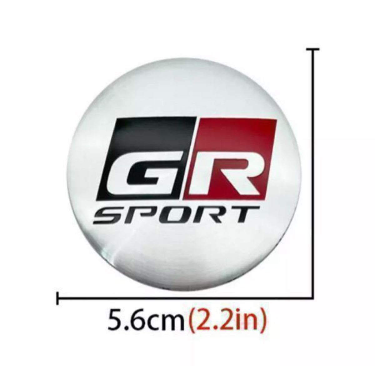 【送料無料】トヨタ GR SPORT ロゴ ホイールセンターキャップアルミステッカー 4枚セット 56mmサイズ 《シルバー》