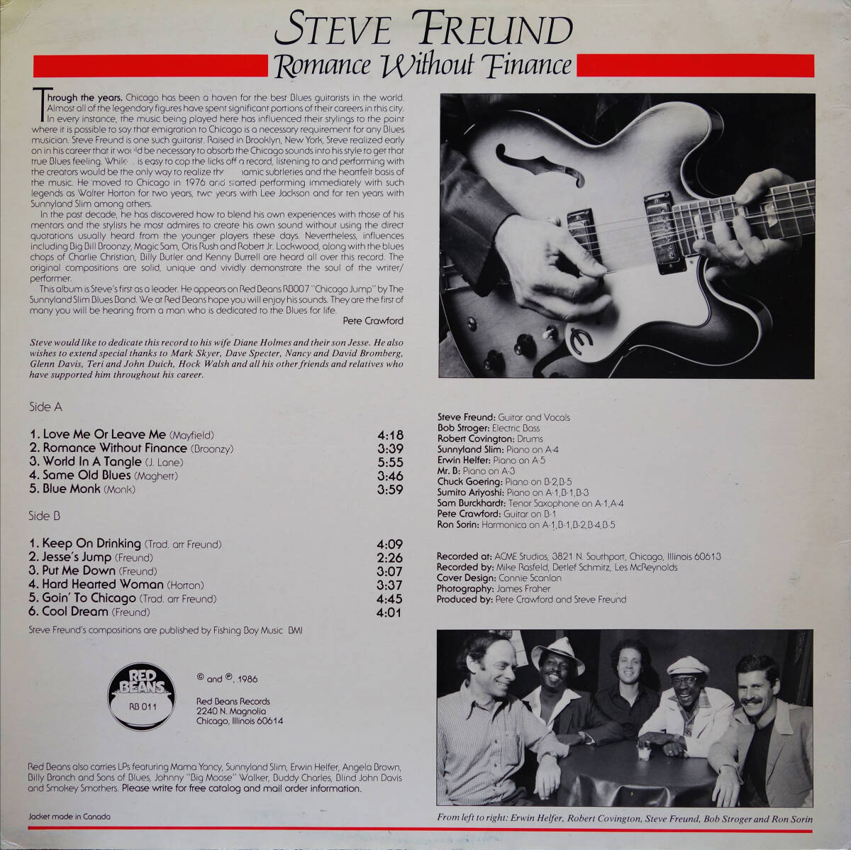 BLUES LP:STEVE FREUND|ROMANCE WITHOUT FINANCE