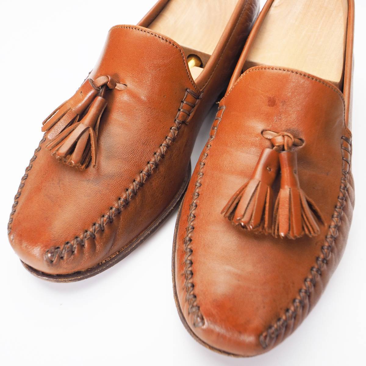 サルヴァトーレ フェラガモ Salvatore Ferragamo タッセルローファー 革靴 スリッポン 本革 モカシン ブラウン 7.5EE（25.5cm相当）_画像3