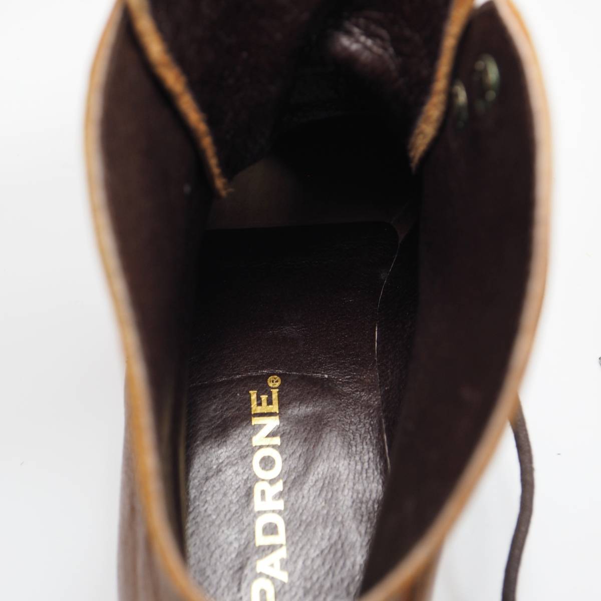 パドローネ PADRONE レザーブーツ 本革 レースアップ 茶 ブラウン 革靴 レザーソール メンズ42(27cm相当）_画像6