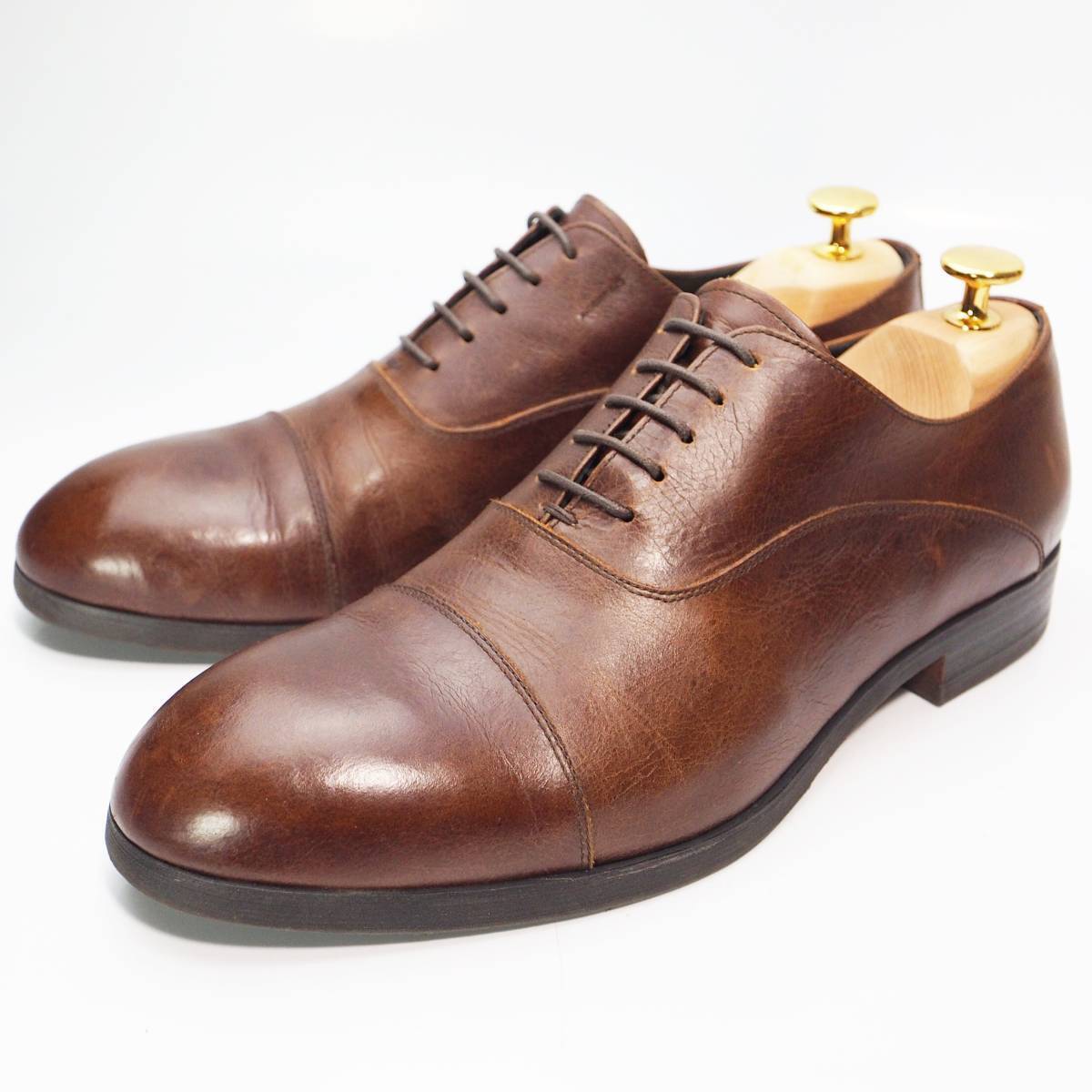 フープディドゥ whoop-de-doo プレーントゥ ドレスシューズ 革靴 ビジネスシューズ 本革 ブラウン 茶 メンズ25.5cm 紳士靴 日本製