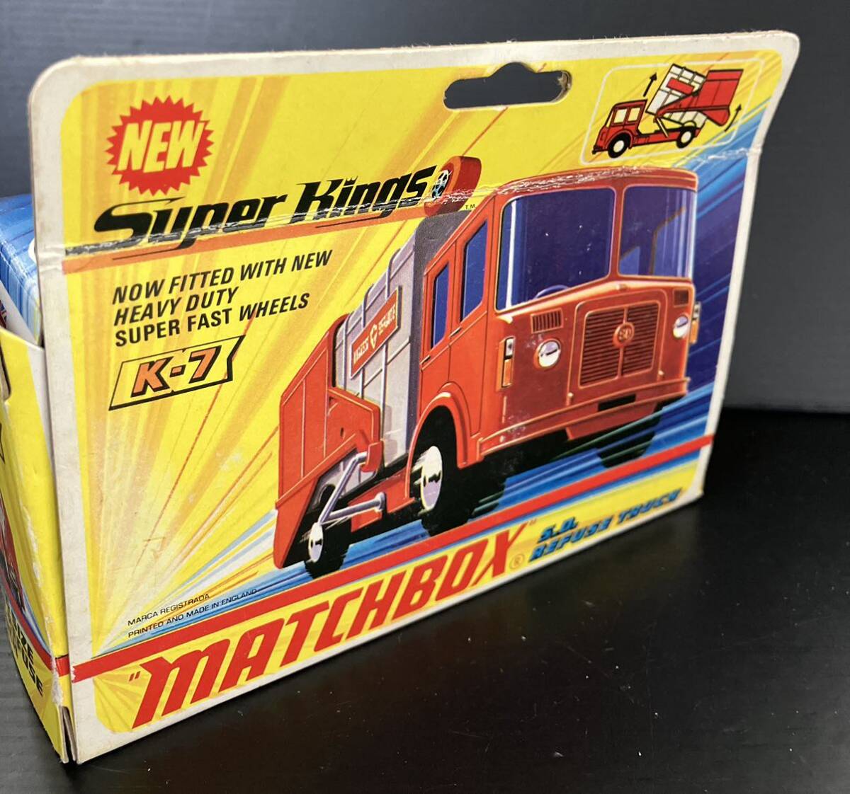 マッチボックス（matchbox） ごみ収集車 REFUSE TRUCK KING SIZE K-7 ミニカー　箱付当時物 MATCHBOX スーパーキング _画像9