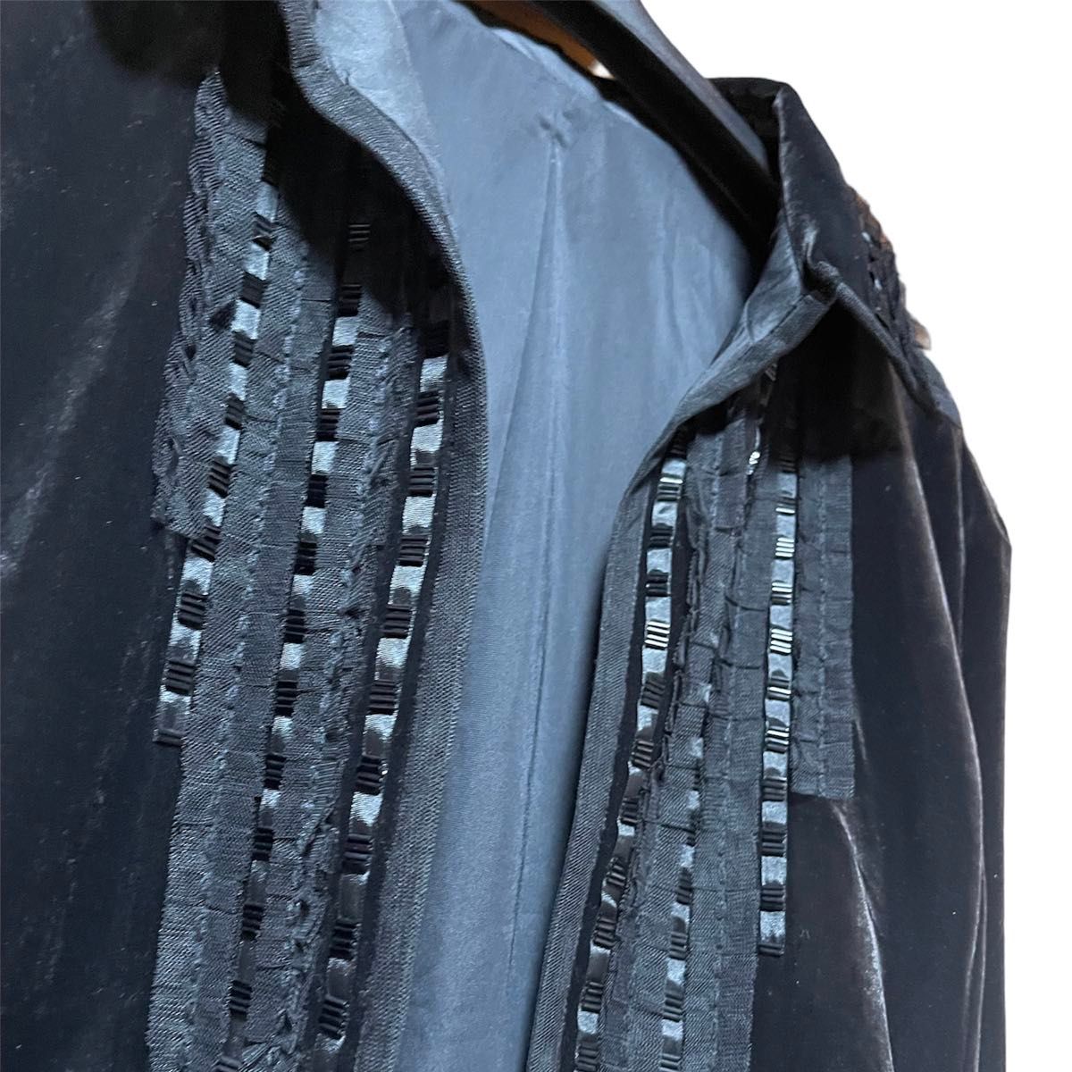HIROKOBIS ヒロコビス ジャケット アウター ベロア フォーマル 11 大きいサイズ Lサイズ  ブルゾン ブラック