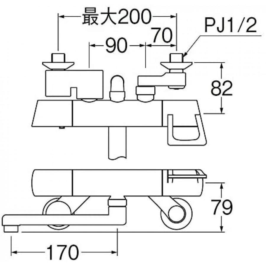 新品未開封 SANEI 壁付サーモスタットシャワー混合栓 一般地用 SK1814T-13の画像2