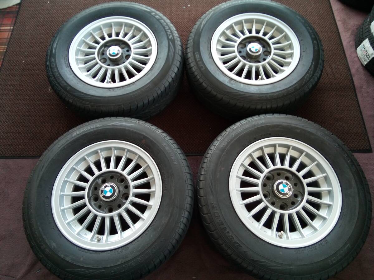 希少　BMW E12 純正　6jー14 ET22 120/5H ダンロップ　LM701 195/70r14_画像1