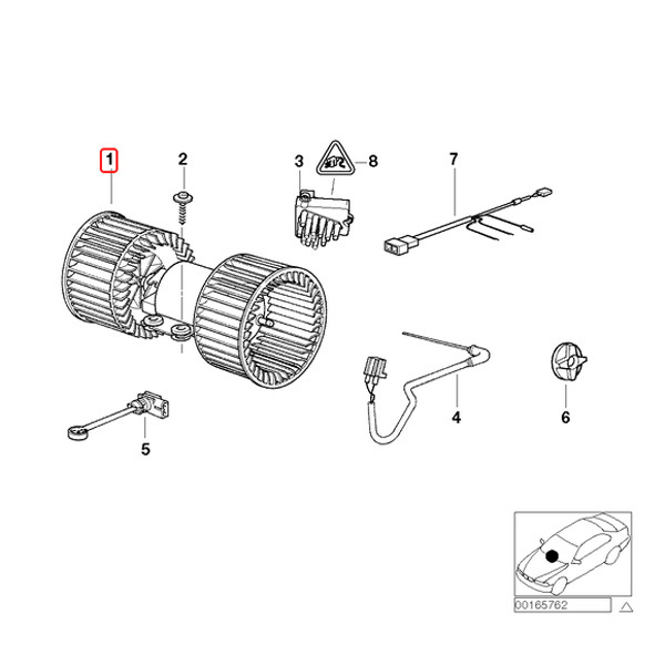 BMW E39 ワゴン 528 ブロアモーター/ブロアファン オートエアコン装備車用 64118372493_画像2