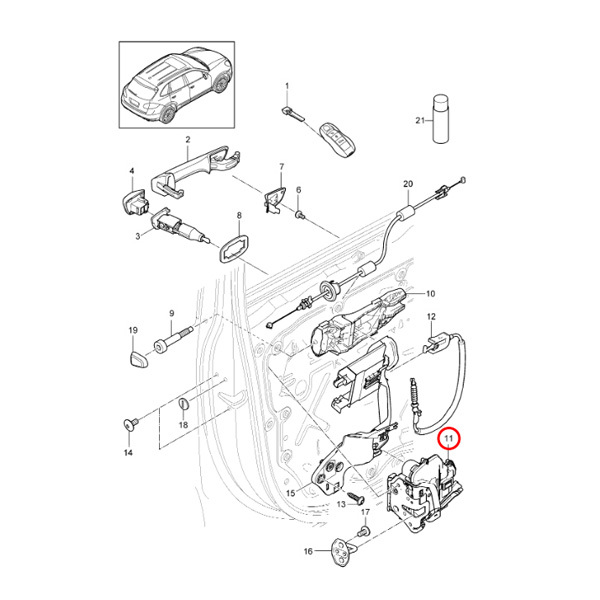 Porsche ポルシェ Panamera パナメーラ 970型 2009～2013年式 フロント ドアロックアクチュエーター 左側 左ハンドル用 8J1837015A_画像2