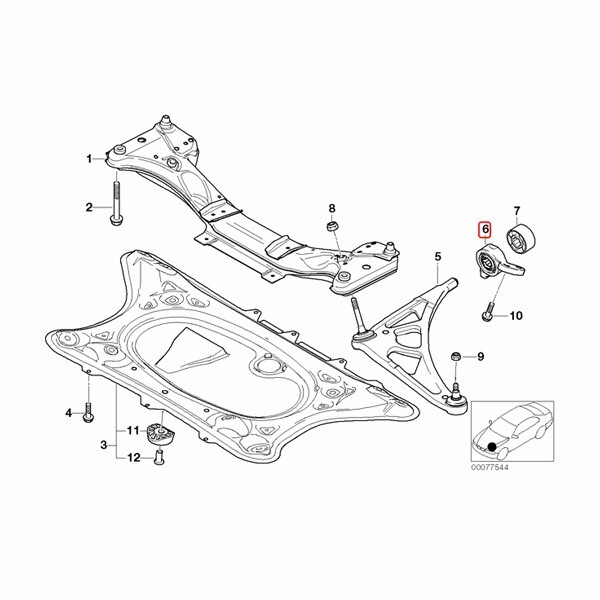 Karlyn製 BMW E46 M3CSL フロント ロアアームブッシュ ハウジング付き 左右セット 31122229623 31122229624_画像2