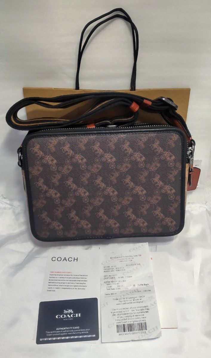 新品 未使用 COACH コーチ ショルダーバッグ 馬車柄 ブラウン