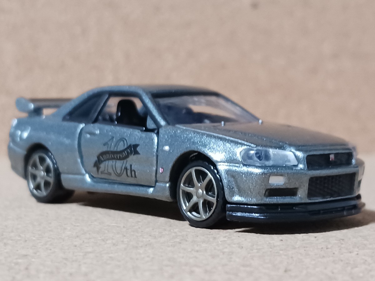 ◆トミカプレミアム(1/62)/10thアニバーサリー◆日産・スカイライン・GT-R・V-specⅡ Nur(R34/ガンメタ)◆ルース/小傷有★夢屋TP034★_画像3