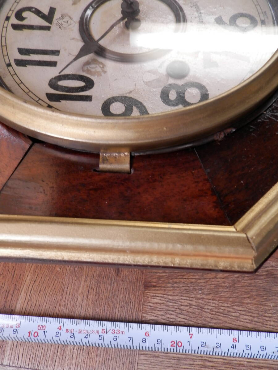 アメリカ ANSONIA アンソニア 明治32年1899年購入  八角時計 短尾 ゼンマイ式 柱時計 作動品 機械 刻印 修復品の画像7