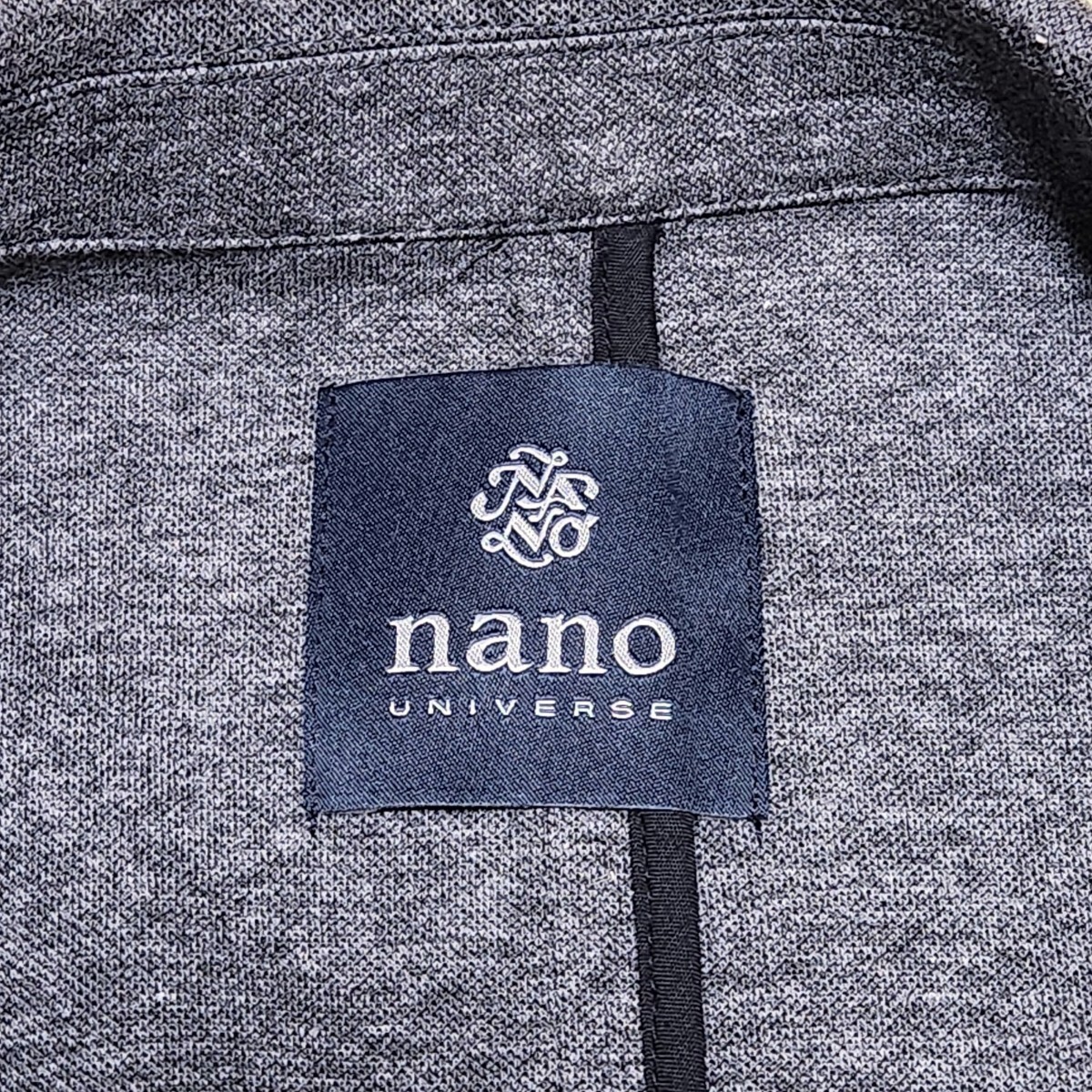 【美品/Lサイズ】ナノユニバース nano universe アンコンジャケット テーラード ストレッチ パイピング グレー カジュアル コットン メンズ_画像9