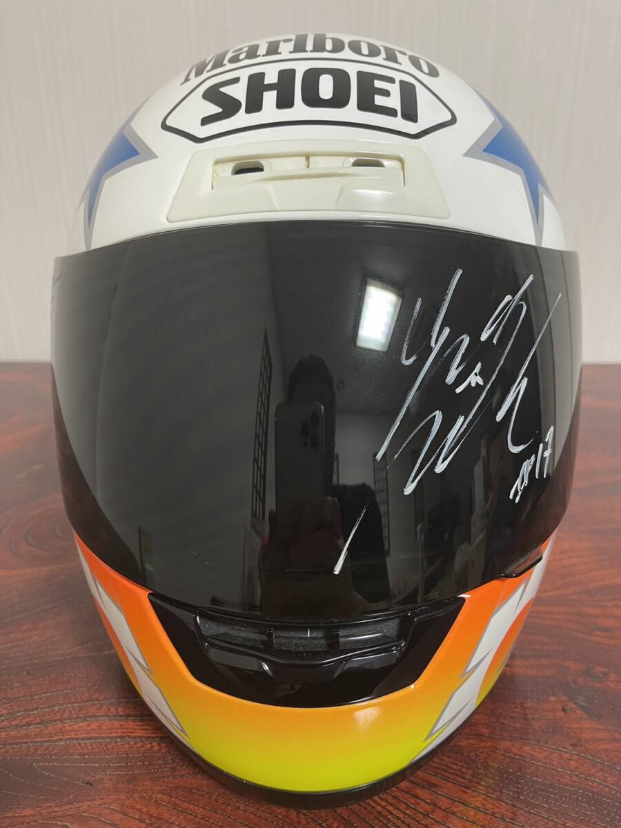 SHOEI ショウエイ フルフェイス ヘルメット ミラーシールド NORICK X-8V 　Mサイズ　サイン入り_画像1