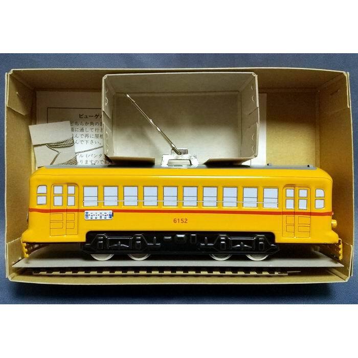 ブリキの路面電車 6000形 橙 (15cmレール2本付き) 長さ：約18cm 日本製 ブリキのおもちゃ 昭和レトロ / ブリキ屋 [ 新品 ]_画像2