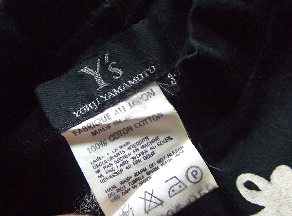 3★Y'sワイズYohji Yamamoto★前フック留めTシャツ　チャイナchinaビンテージ オールド チャイナ服リボン 立ち襟 個性的 変形_画像7