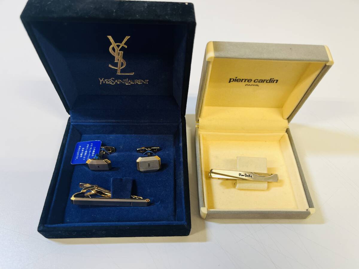 ★現状品　Yves Saint Laurent /イブサンローラン pierre cardin/ピエールカルダン　ネクタイピン、カフスボタン　まとめ_画像1