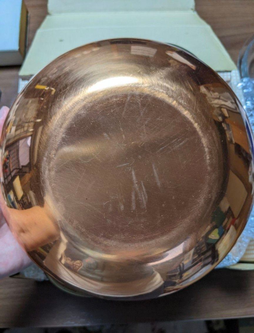【新品未使用】純銅製 カレーポット （鍋）保管品  レトロ 調理器具 両手鍋 昭和レトロ