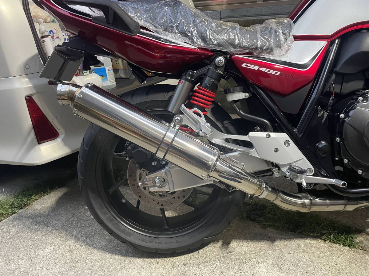 美品！ ビームス CB400SB/SF 2017～ (2BL-NC42)用 R-EVO スリップオン ステンレス サイレンサー 政府認証 G184-53-P6J BEAMS マフラー_画像4