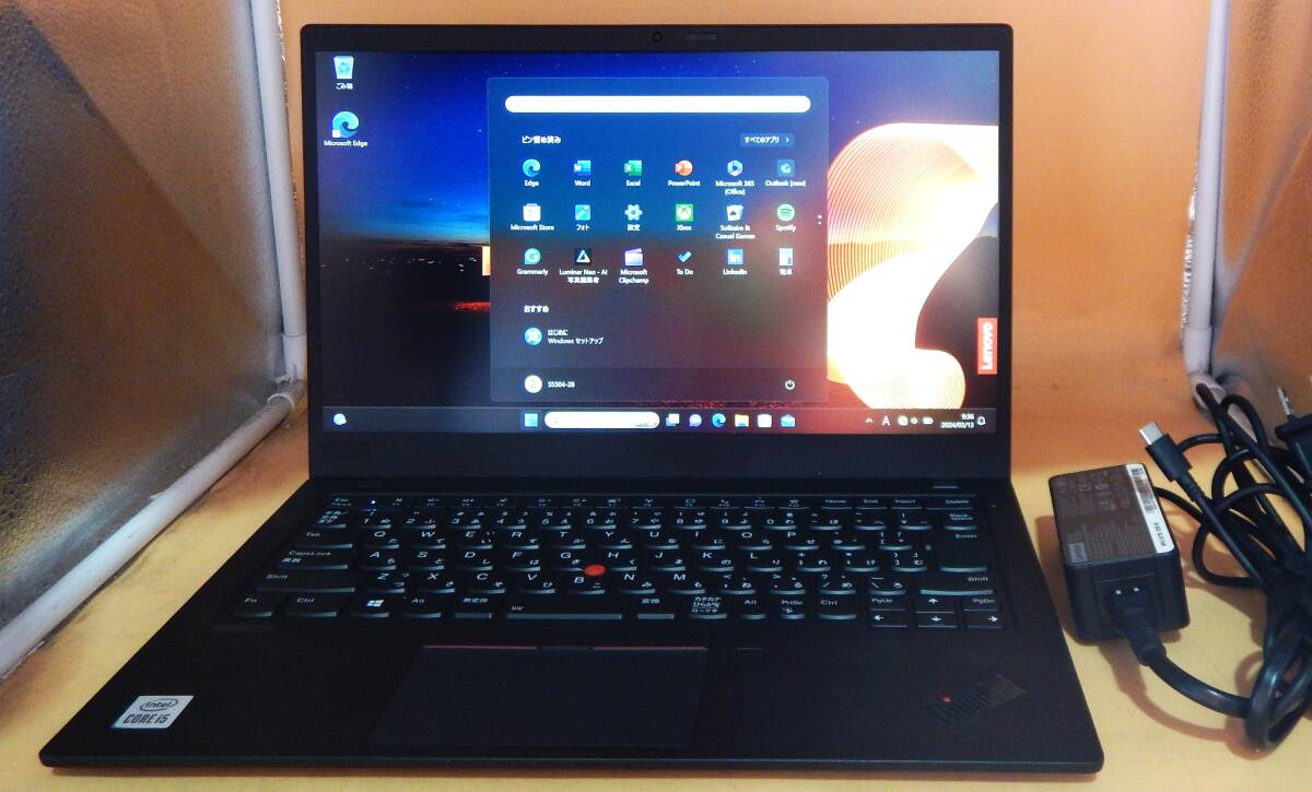 ThinkPad X1 Carbon 8th 2020 windows11 Pro Core i5-10210U 無線WAN(LTE)/SSD(NVMe)256GB/8GB/指紋/HDMI/カメラ/Bluetooth 管504-28の画像1