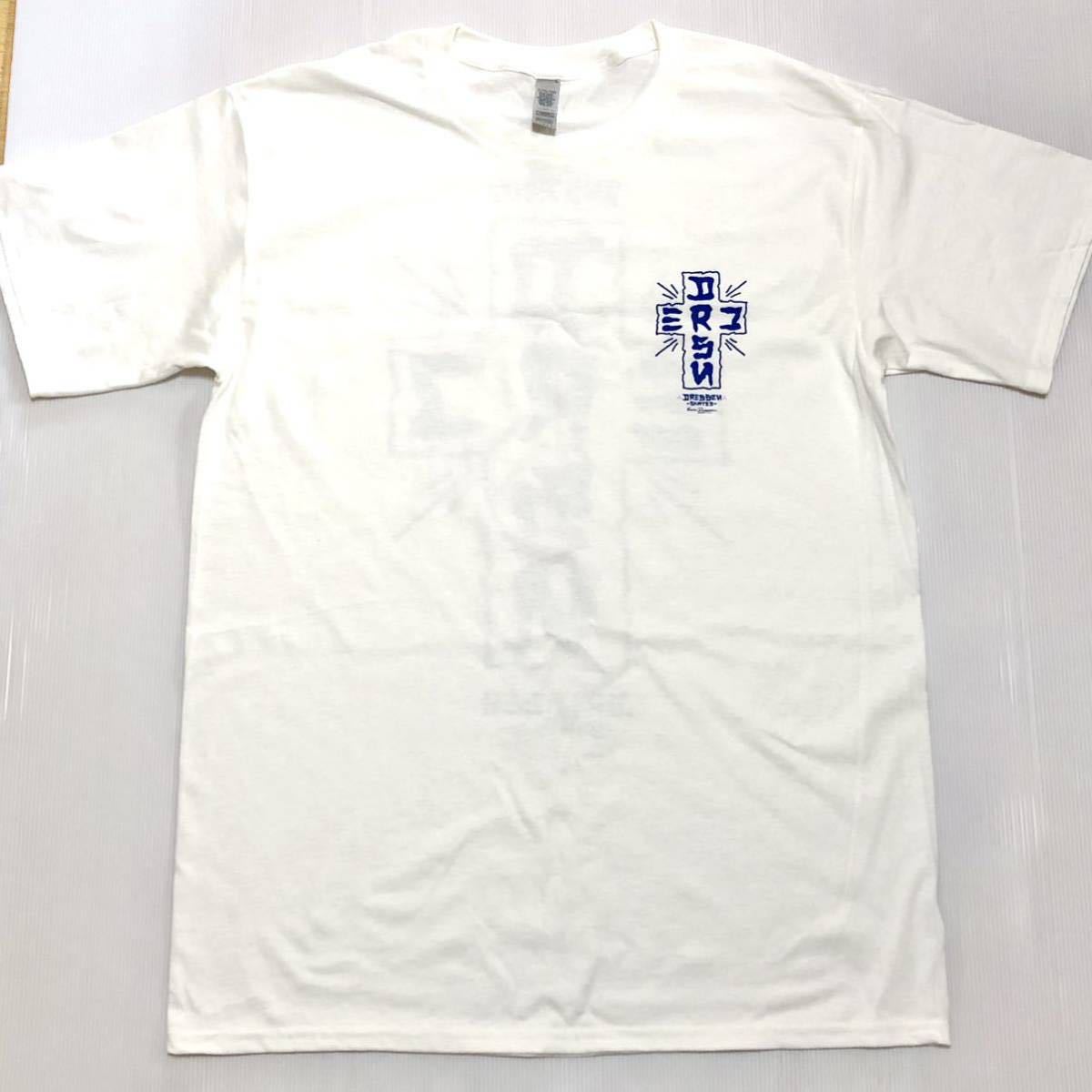 ◎【DRESSEN SKATES】Tシャツ White：Ｌ ツアーステッカー付！エリックドレッセン Tour Tee ロサンゼルス スケボー skater スケート_画像3