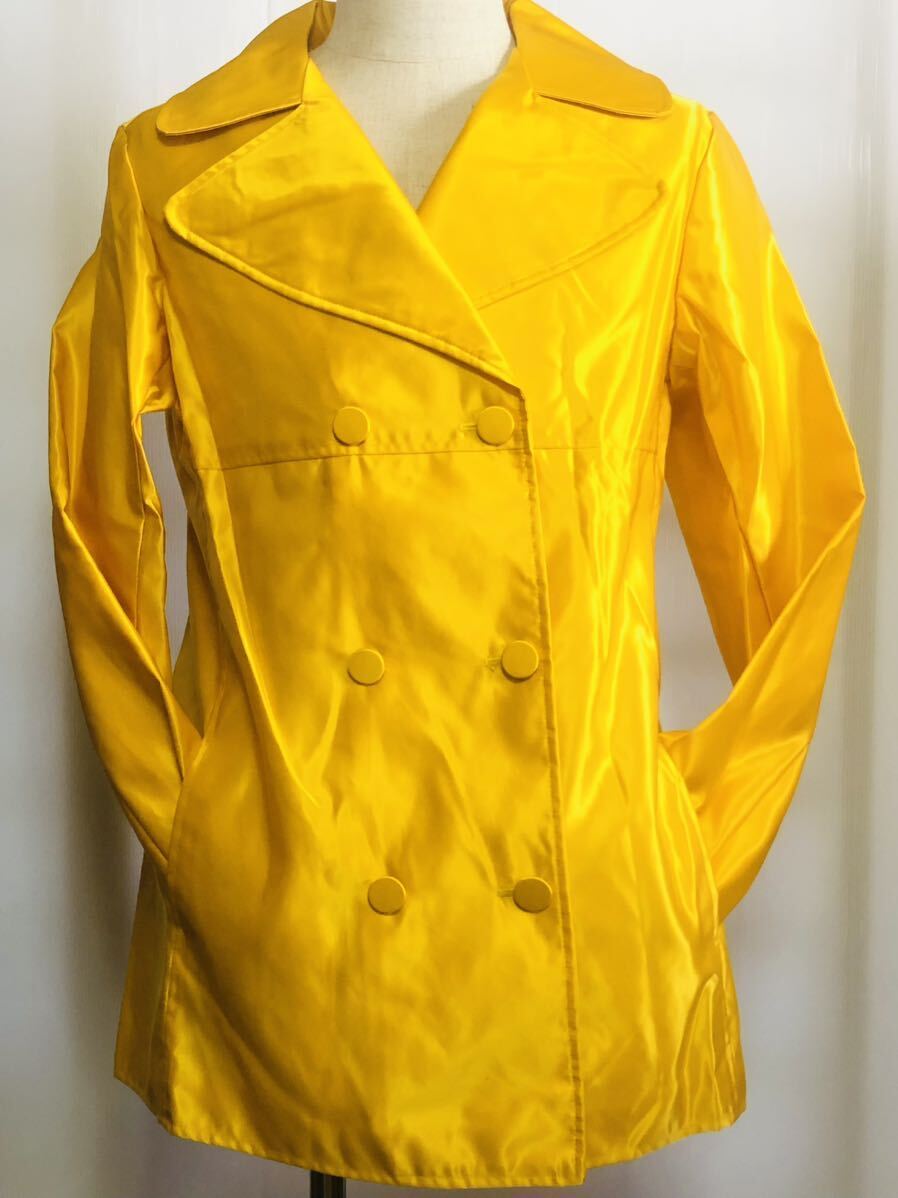 ◎90s Lサイズ【VENUS IN FURS】デッドストックコート yellow ビーナスインファズ / MADE IN USA ロザンゼルス製 ジャケットの画像4