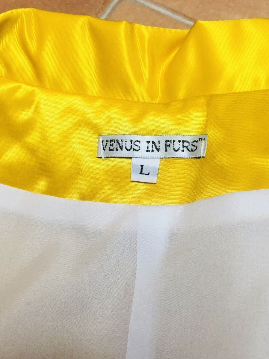 ◎90s Lサイズ【VENUS IN FURS】デッドストックコート yellow ビーナスインファズ / MADE IN USA ロザンゼルス製 ジャケットの画像7