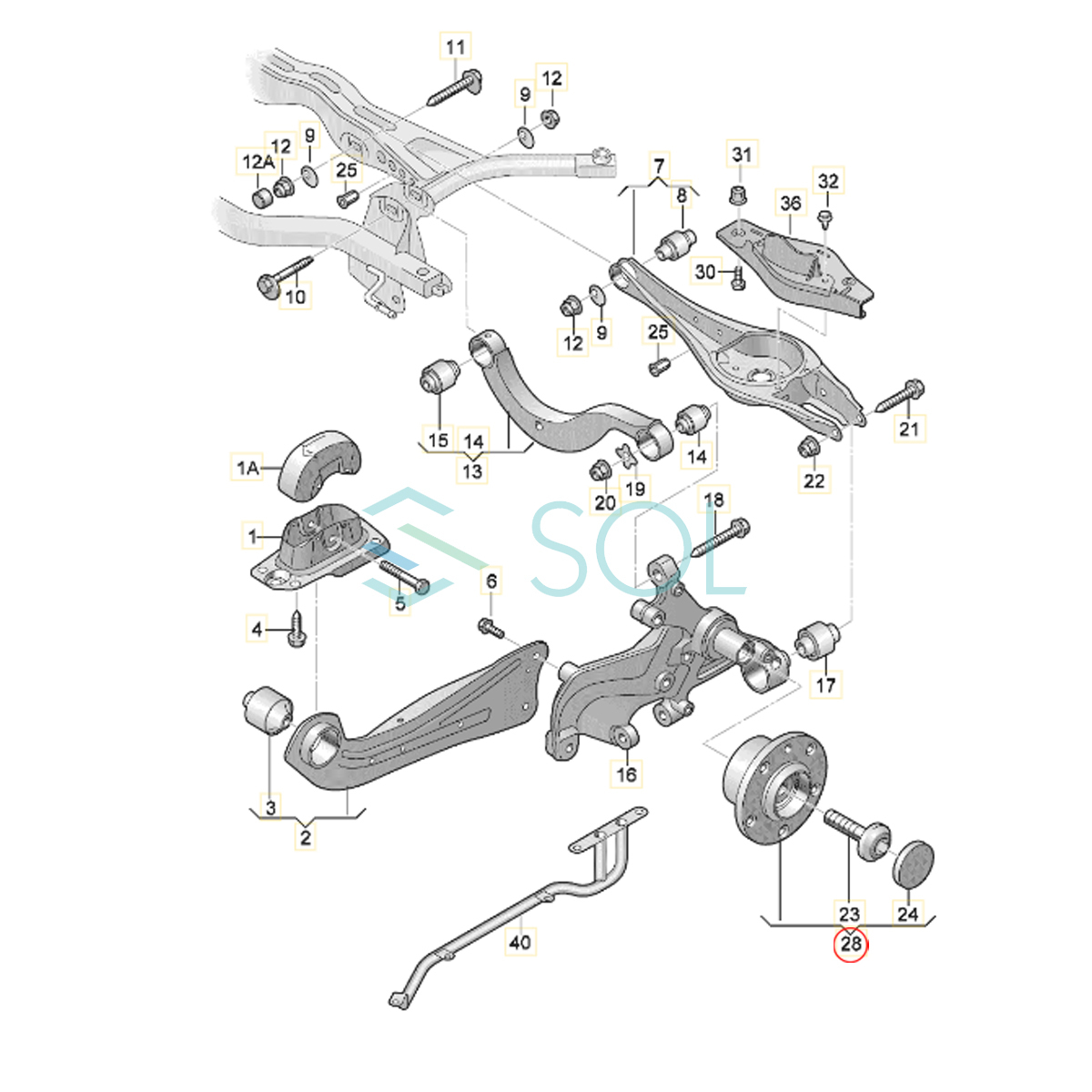 VW ゴルフ6(5K1 AJ5 517) ゴルフ7(5G1 BQ1 BE1 BE2) リア ハブベアリング 左右共通 1K0598611 8V0598611A 出荷締切18時_画像3